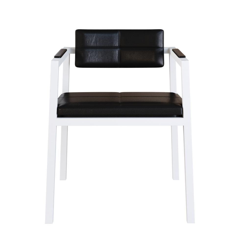 Poltrona Noah Fixa C/4 Pés 78 X 60,5 X 60,5 Cm Pés Brancos. Courino Preto Courino Preto - 5