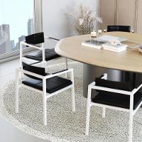 Poltrona Noah Fixa C/4 Pés 78 X 60,5 X 60,5 Cm Pés Brancos. Courino Preto Courino Preto - 2