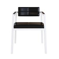 Poltrona Noah Fixa C/4 Pés 78 X 60,5 X 60,5 Cm Pés Brancos. Courino Preto Courino Preto - 5