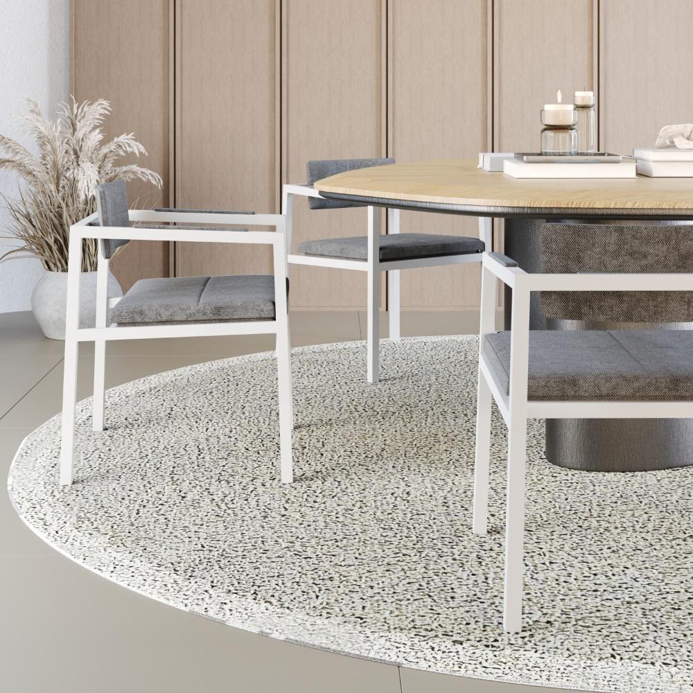 Poltrona Noah Fixa C/4 Pés 78 X 60,5 X 60,5 Cm Pés Brancos. Lautrec Cinza Lautrec Cinza - 4