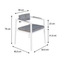 Poltrona Noah Fixa C/4 Pés 78 X 60,5 X 60,5 Cm Pés Brancos. Lautrec Cinza Lautrec Cinza - 7