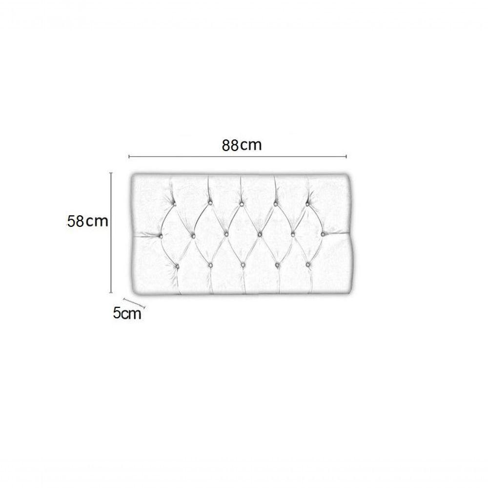 Cabeceira Solteiro 88 - Bello Box - Estilo Capitonê Suede Bege Sem Strass - 2