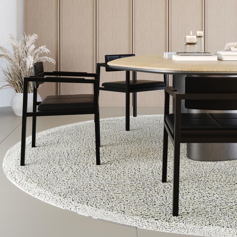 Poltrona Noah Fixa C/4 Pés 78 X 60,5 X 60,5 Cm. Courino Preto Courino Preto - 4