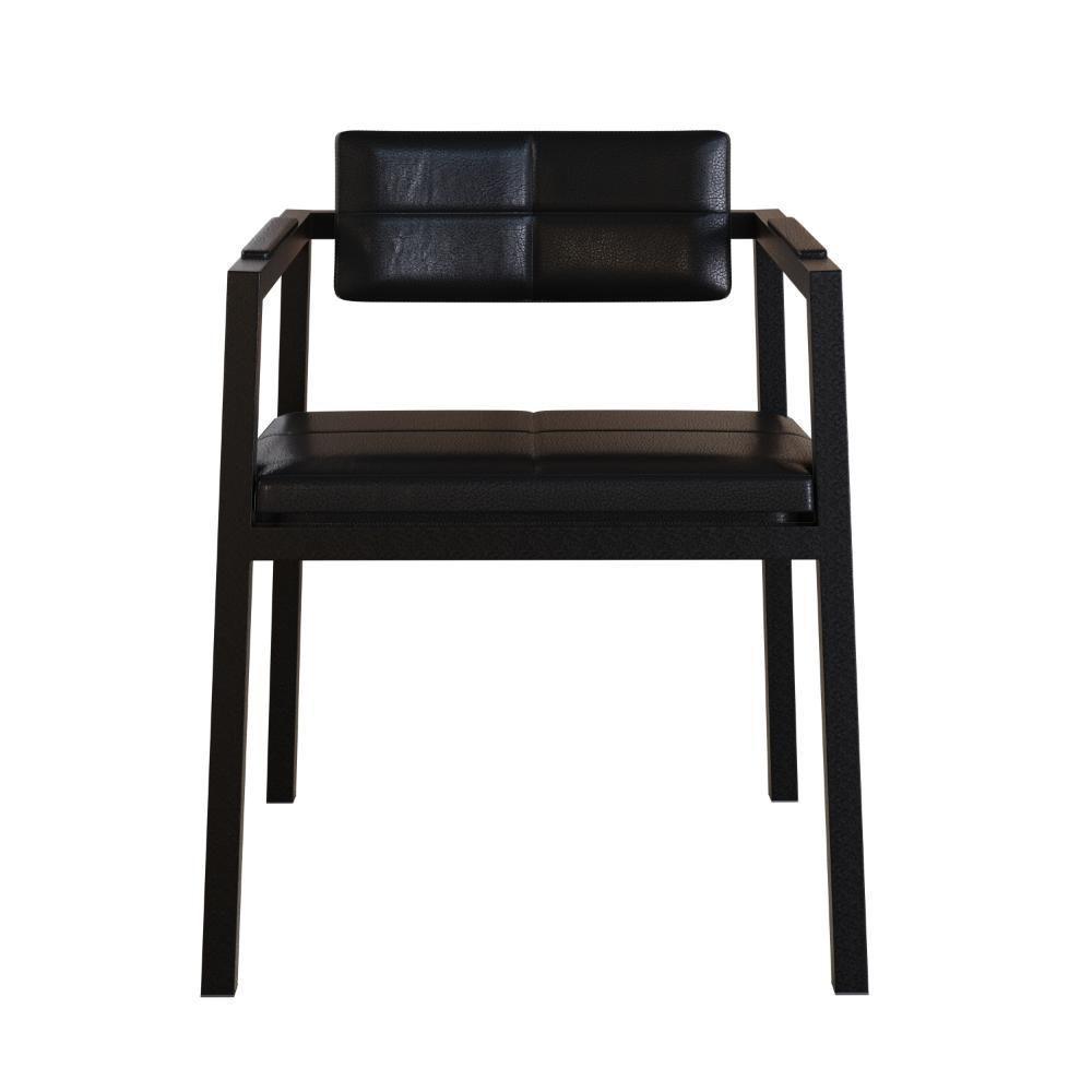 Poltrona Noah Fixa C/4 Pés 78 X 60,5 X 60,5 Cm. Courino Preto Courino Preto - 5