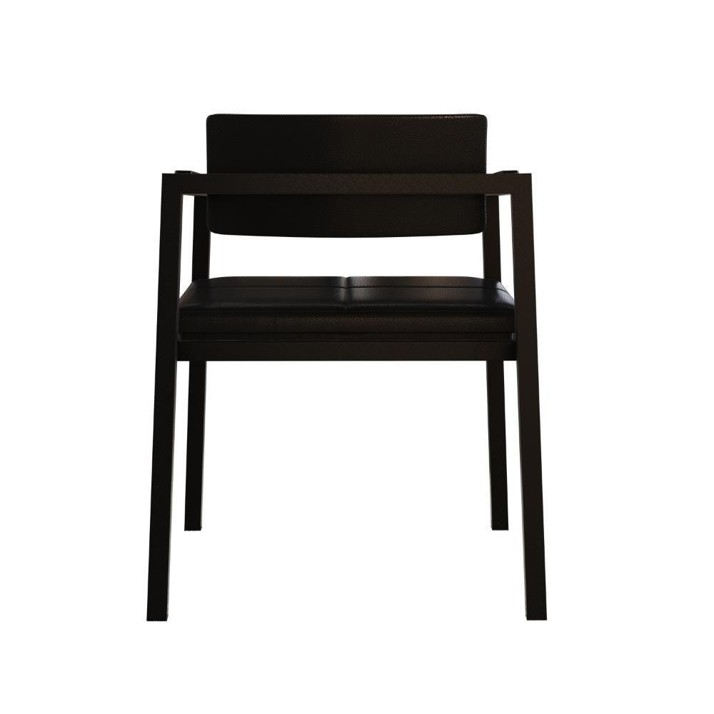 Poltrona Noah Fixa C/4 Pés 78 X 60,5 X 60,5 Cm. Courino Preto Courino Preto - 6