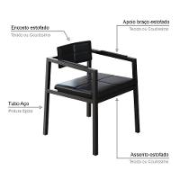 Poltrona Noah Fixa C/4 Pés 78 X 60,5 X 60,5 Cm. Courino Preto Courino Preto - 3