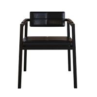 Poltrona Noah Fixa C/4 Pés 78 X 60,5 X 60,5 Cm. Courino Preto Courino Preto - 5