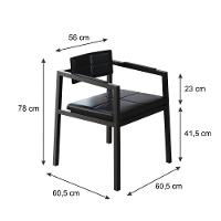Poltrona Noah Fixa C/4 Pés 78 X 60,5 X 60,5 Cm. Courino Preto Courino Preto - 7
