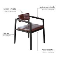 Poltrona Noah Fixa C/4 Pés 78 X 60,5 X 60,5 Cm. Courino Café Courino Café - 3