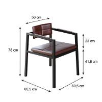 Poltrona Noah Fixa C/4 Pés 78 X 60,5 X 60,5 Cm. Courino Café Courino Café - 7