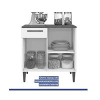 Balcão Porto Alegre 2 Portas 1 Gaveta Kaiki Móveis - Nature/off - 5