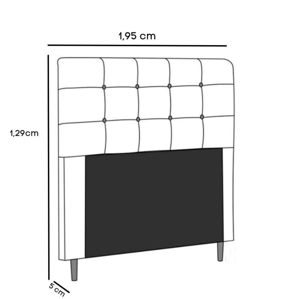 Cabeceira Estofada Cama King 195 Cm Atena Suede Preto - 4