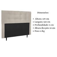 Cabeceira Estofada Cama Box Queen 160 Cm Atena Suede Bege - 6