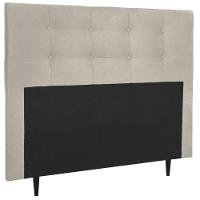 Cabeceira Estofada Cama Box Casal 140 Cm Cristal Suede Bege - 1
