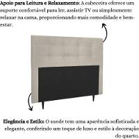 Cabeceira Estofada Cama Box Casal 140 Cm Cristal Suede Bege - 5