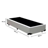Cama Box Solteiro 88 Tecido Sintético Branco Com Colchão Belize Bello Box - D33 Preto 57x88x188 - 3