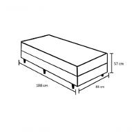 Cama Box Solteiro 88 Tecido Sintético Branco Com Colchão Lisboa Bello Box Espuma D28 Preto - 2