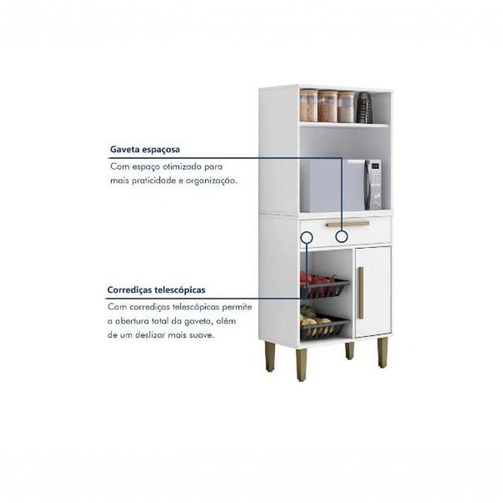 Fruteira 1 Porta Com Nicho Lorena - Kaiki Móveis - Branco - 4