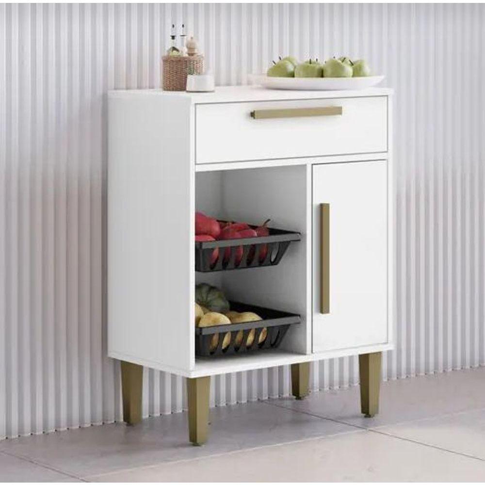 Fruteira 1 Porta E 1 Gaveta Lorena Kaiki Móveis - Branco - 1