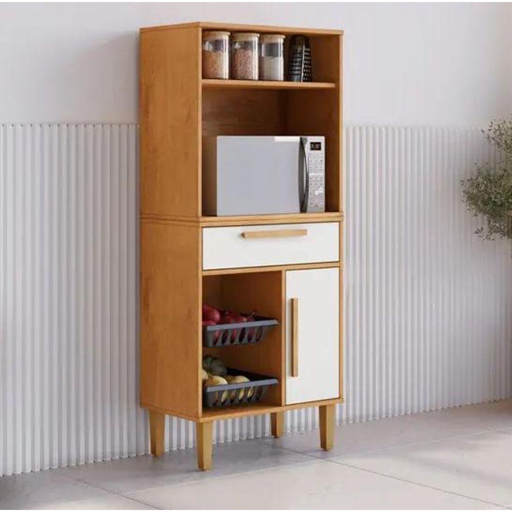 Fruteira 1 Porta Com Nicho Lorena - Kaiki Móveis - Nature/off - 1