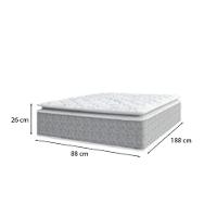 Cama Box Baú Solteiro 88 Sintético Branco Com Colchão Nazar Viscoeslástico D33 Cinza - 2