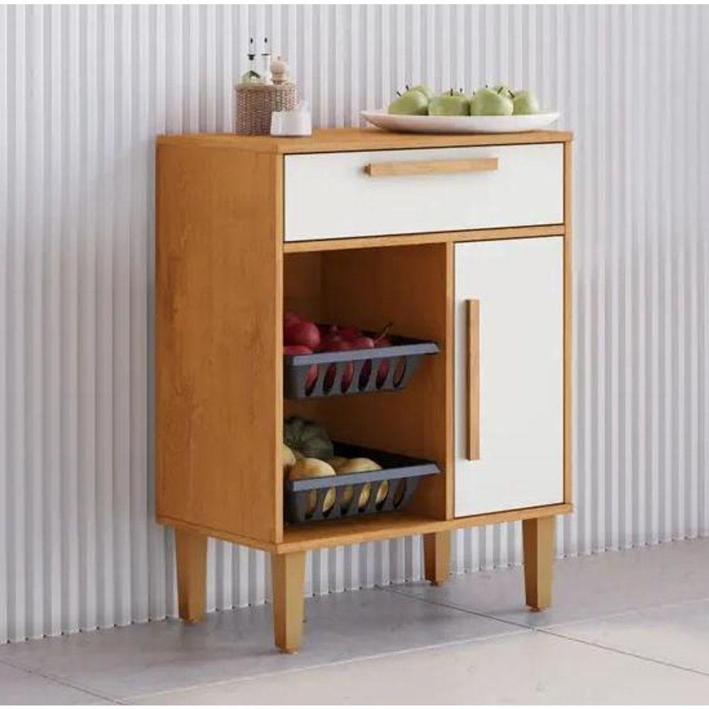 Fruteira 1 Porta E 1 Gaveta Lorena Kaiki Móveis - Nature/off - 1