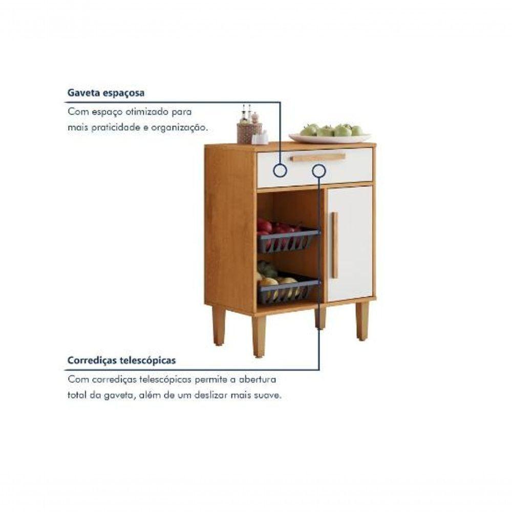 Fruteira 1 Porta E 1 Gaveta Lorena Kaiki Móveis - Nature/off - 5