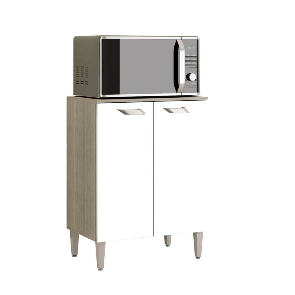 Balcão Multiuso Para Microondas Com 2 Portas Celta Elmo/branco Hr Móveis - 2