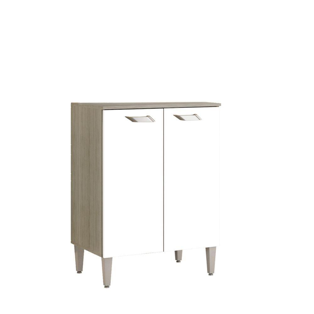 Balcão Multiuso Para Microondas Com 2 Portas Celta Elmo/branco Hr Móveis - 3