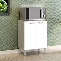 Balcão Multiuso Para Microondas Com 2 Portas Celta Elmo/branco Hr Móveis - 1