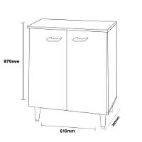 Balcão Multiuso Para Microondas Com 2 Portas Celta Elmo/branco Hr Móveis - 5