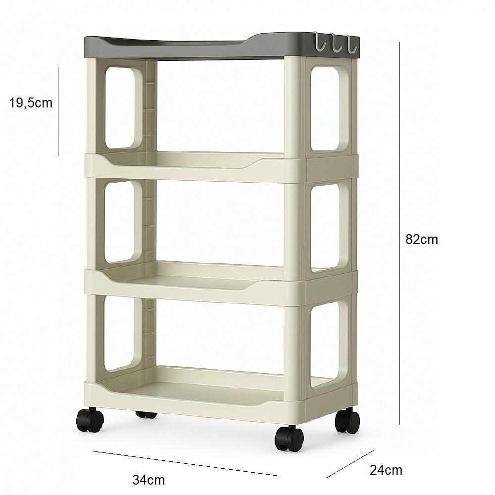 Carrinho Organizador 4 Prateleiras Multiuso Canto Auxiliar Manicure Brinquedos Cozinha Fruteira Quarto Escritorio Varand - 5