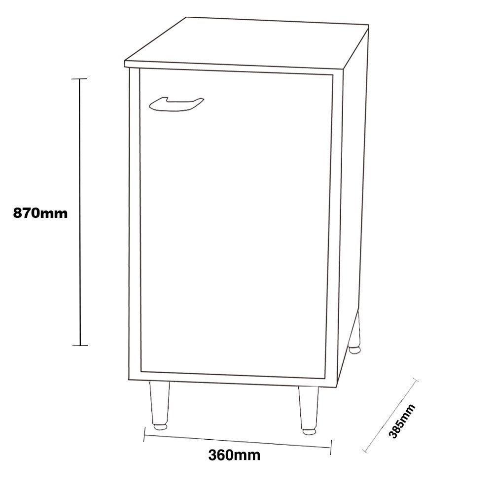 Balcão Multiuso Porta Filtro Com 1 Porta Estonia Elmo/elmo Hr Móveis - 5