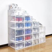 Kit 6 Caixa Sapateira Empilhavel Organizador Dobravel Guarda Roupa Sapatos Tenis Box Quarto Closet Lavanderia Cor:azul;t - 6