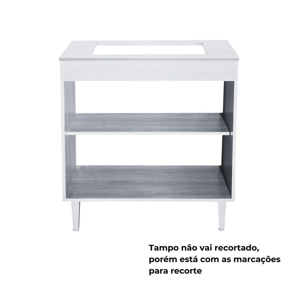 Balcão Para Cooktop 4 E 5 Bocas 2 Portas Montana Elmo/marrom Hr Móveis - 3