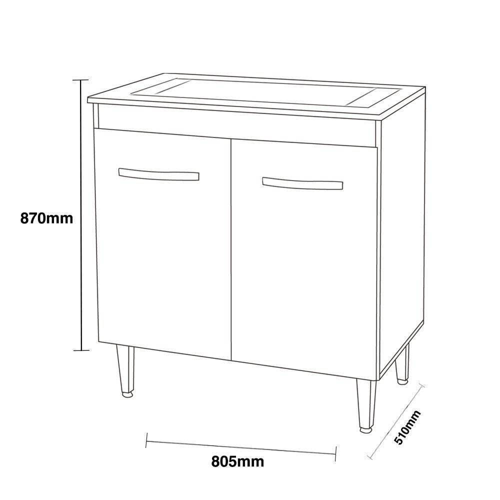 Balcão Para Cooktop 4 E 5 Bocas 2 Portas Montana Elmo/marrom Hr Móveis - 4