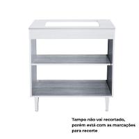 Balcão Para Cooktop 4 E 5 Bocas 2 Portas Montana Elmo/marrom Hr Móveis - 3