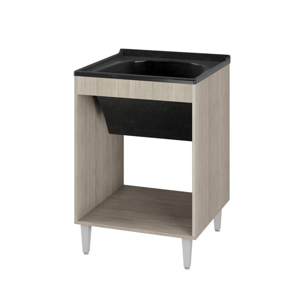 Balcão Gabinete Tanque Com Cuba 0,60x0,60 Vectra Elmo/marrom Hr Móveis - 3