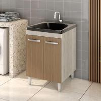 Balcão Gabinete Tanque Com Cuba 0,60x0,60 Vectra Elmo/marrom Hr Móveis - 1