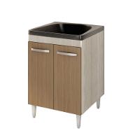 Balcão Gabinete Tanque Com Cuba 0,60x0,60 Vectra Elmo/marrom Hr Móveis - 2