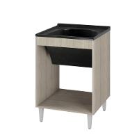 Balcão Gabinete Tanque Com Cuba 0,60x0,60 Vectra Elmo/marrom Hr Móveis - 3