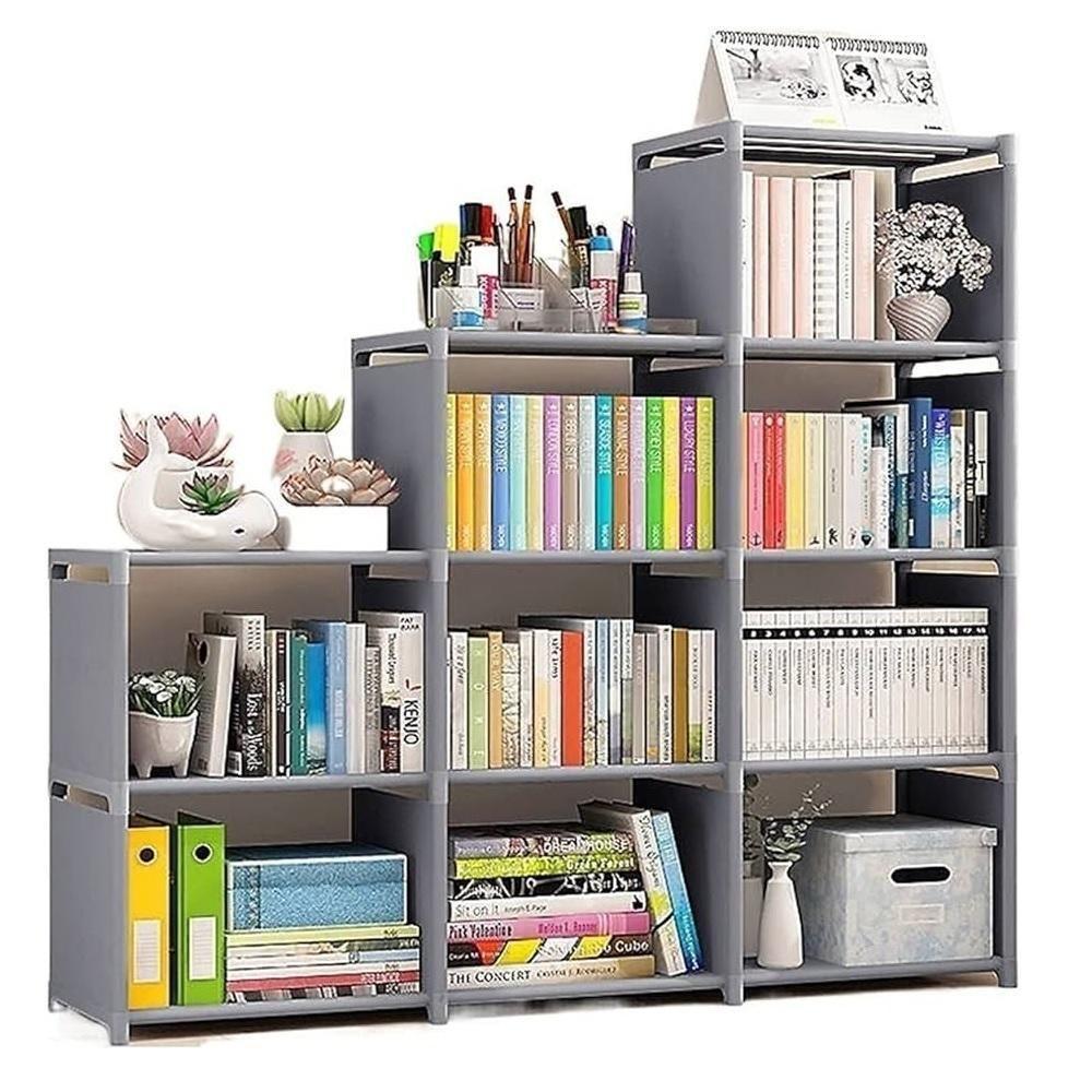 Estante Organizadora Porta Livros Com 4 Prateleiras Modular Brinquedos Quarto Banheiro Cozinha Sapateira Multiuso Cinza - 7