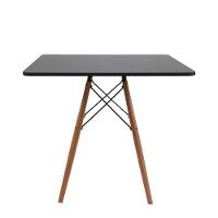 Conjunto Mesa Jantar Quadrada Eiffel 80cm Preto Mdf + 4 Cadeiras Charles Eames Brancas - 2