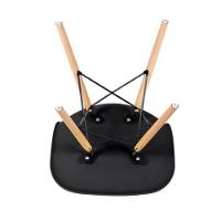 Conjunto De Mesa 4 Cadeiras Pretas Eames Dkr 110cm Base Madeira Tampo Preto - 3