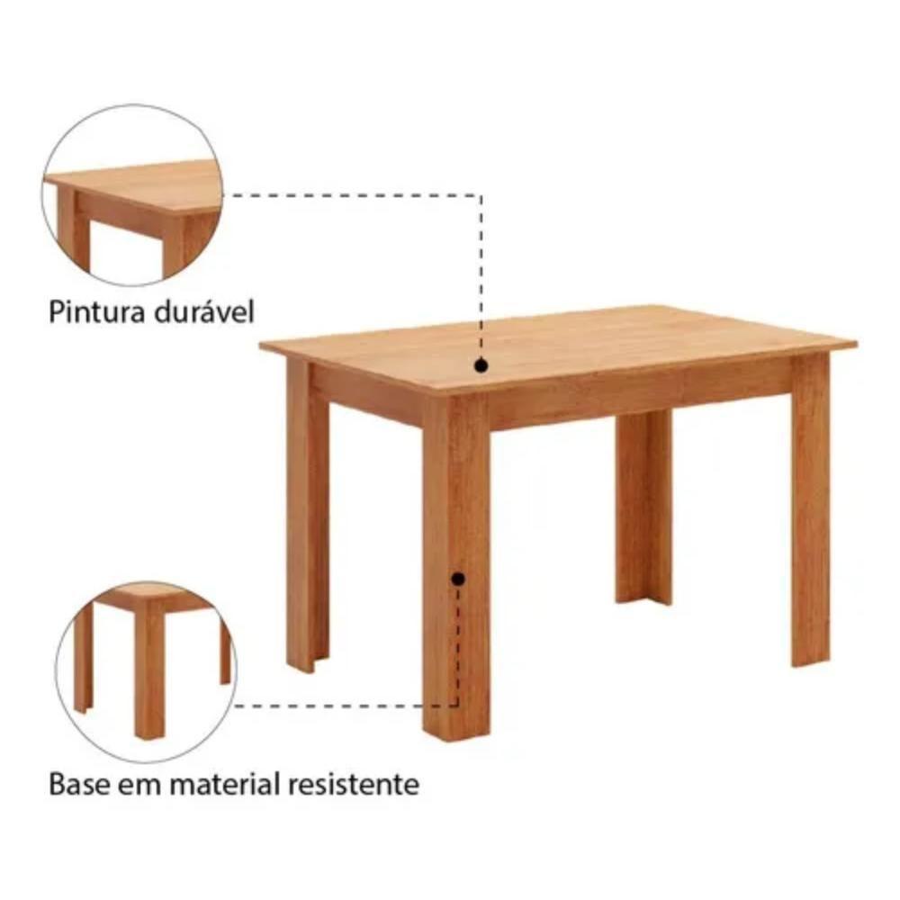 Conjunto Mesa De Jantar Retangular Palace Mel 4 Cadeiras Sol Linho Bege - 4