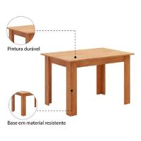 Conjunto Mesa De Jantar Retangular Palace Mel 4 Cadeiras Brisa Linho Bege