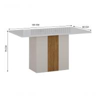 Conjunto De Mesa De Jantar Doha Off White E Freijó E 6 Cadeiras Juli Camurça