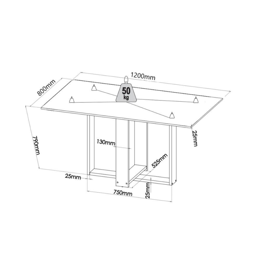 Conjunto Mesa De Jantar Retangular Milani Mel 4 Cadeiras Brisa Linho Marfim - 3