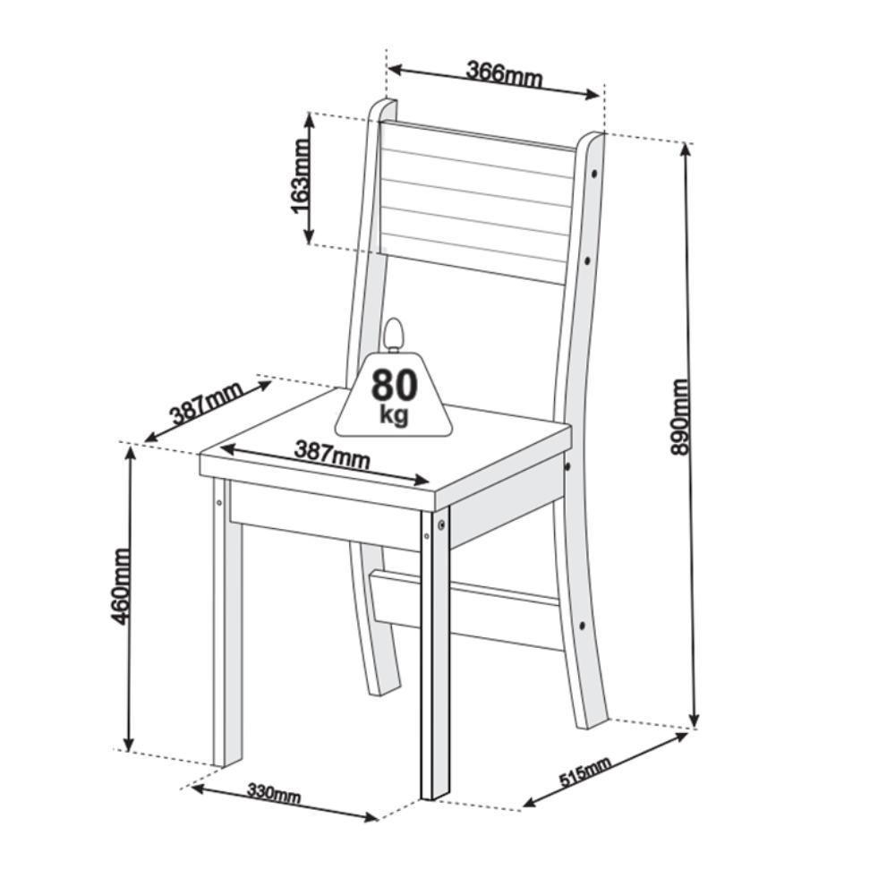Conjunto Mesa De Jantar Retangular Milani Mel 4 Cadeiras Brisa Linho Marfim - 5