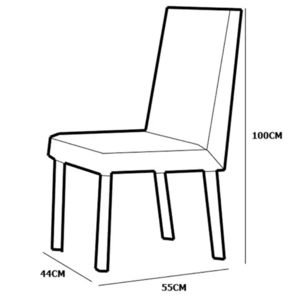 Conjunto De Mesa De Jantar Pedro Com 4 Cadeiras Gênova Veludo Bege - 6